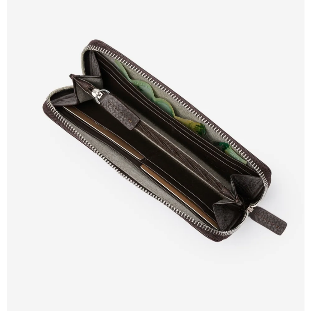 Roots Black Leather Zippered Wallet - Picture 2 of 6